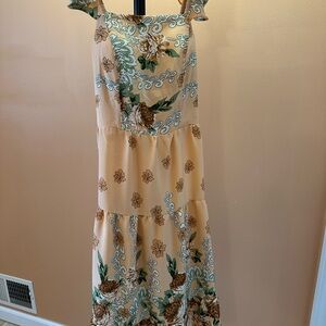Floral Beige Dress